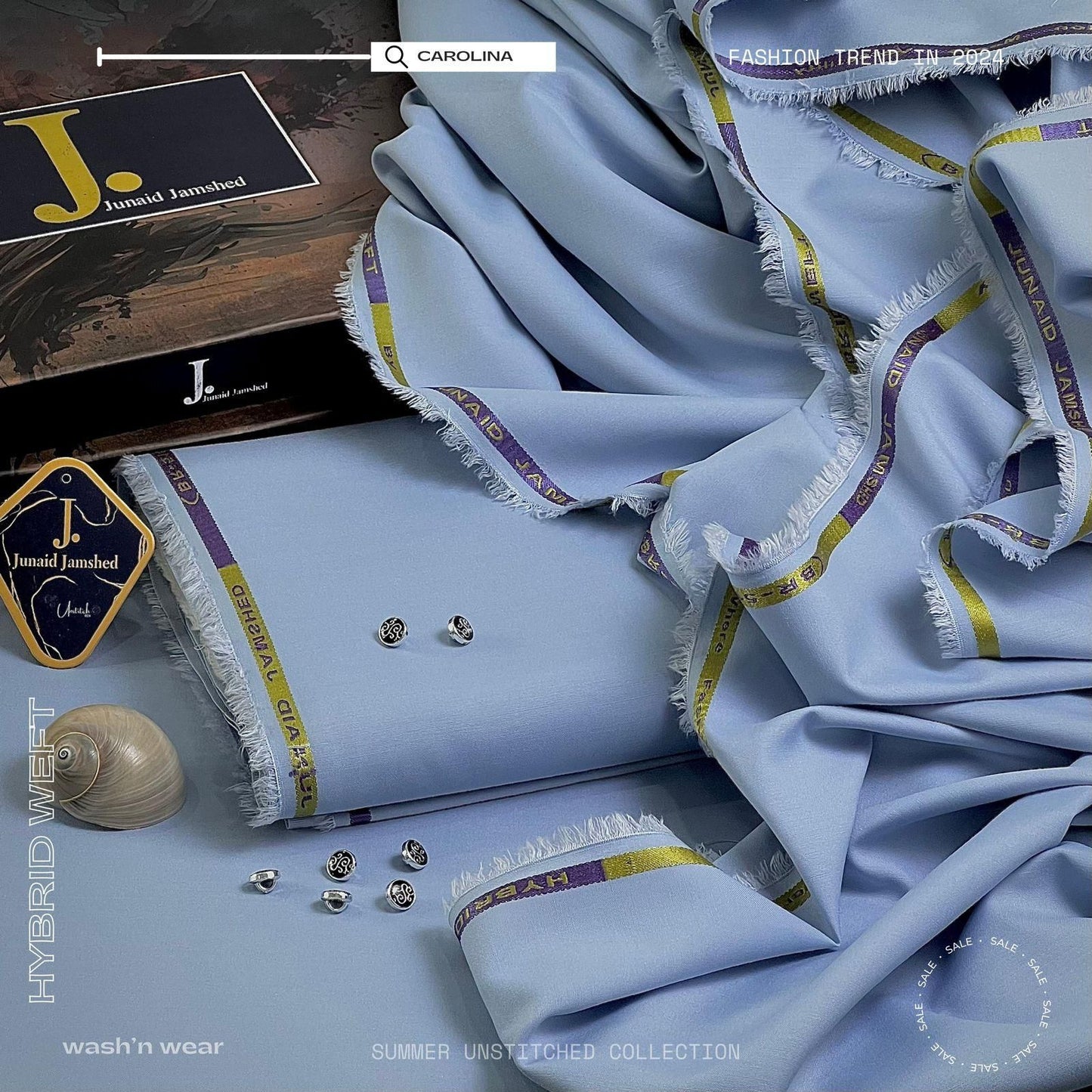 J. Majestic Wash & Wear Unstitched Suits for Men FZG-073