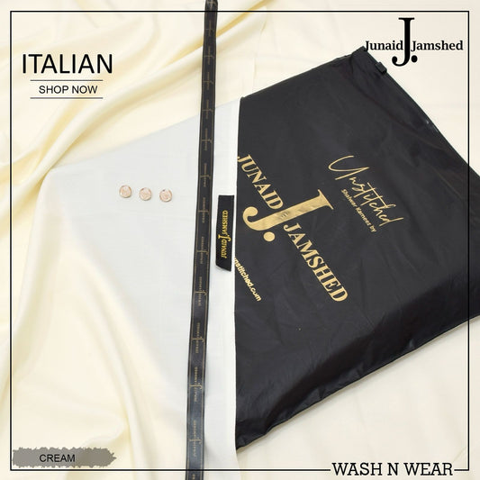 J. Italian Wash & Wear Unstitched Suits for Men FZG-028 (Crm-W)