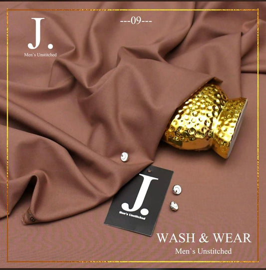 J.Blended Wash & Wear Unstitched Suits for Men FZG-058